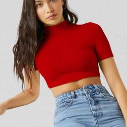 Dream Beauty Fashion Women High Neck Fitted Crop Top-picture-5