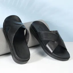 Teakwood Leathers Men Slip On Criss - Cross Comfort Slippers Sandals-image-15