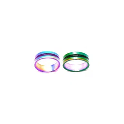 Dynamic Retail Global Set of 2 Rings for Men & Women, Multicolor-Multicolor Alloy Ring ()-image-46