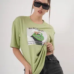 clobug Women Typography Printed Pockets T-shirt-26