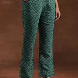Libas Bandhani Printed Pleated Gotta Patti A-Line Kurta with Trousers & Dupatta image 3