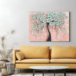 Eurotex Pink & Blue Canvas Floral and Botanical Wall Paintings-image-86