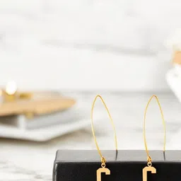 Goldnera 9.25 Sterling Silver Alphabet Shape Drop Earrings-image-71