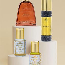 Menjewell Set Of 4 Million Thoughts, Wood EDP & Chandan & Oudh Attar Gift Set-4
