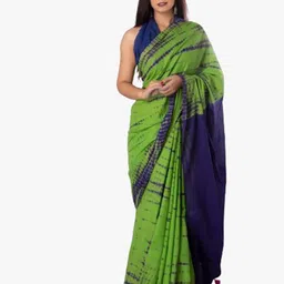 KIAARON Tie and Dye Pure Cotton Block Print Saree-picture-48