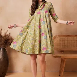 InWeave Floral Print A-Line Dress-image-93