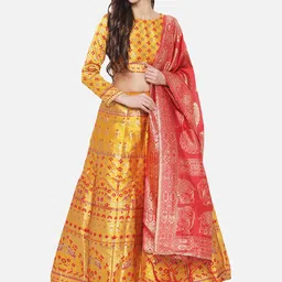 DIVASTRI Semi-Stitched Lehenga & Unstitched Blouse With Dupatta-picture-34