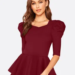 DressBerry Puff Sleeve Peplum Top-10