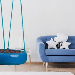 Swingzy Blue Hammock Hanging Swing With Cushion-30