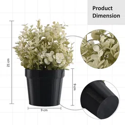 Kuber Industries Black & Green 2 Pieces Artificial Plants With Pots image 4