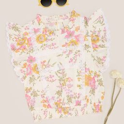 Pantaloons Junior Floral Print Mandarin Collar Cold-Shoulder Blouson Top-image-83