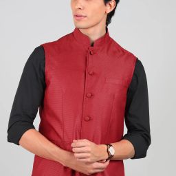 Self Design Men Waistcoat-image-106