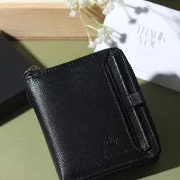 BBELLE CO. Men Zip Detail Leather Two Fold Wallet-25
