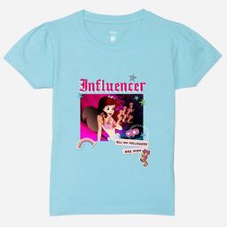 YK Disney Girls Disney Princess Graphic Printed Round Neck Cotton T-shirt-image-14