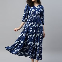 Raiyani Enterprise Flower-Printed Fit And Flare Dresses-image-43