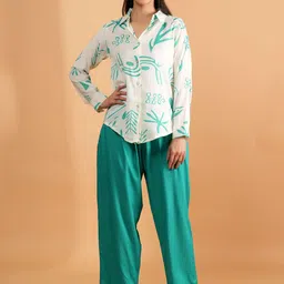Belfry Printed Shirt Collar Shirt & Trousers Co-Ords Set-image-77
