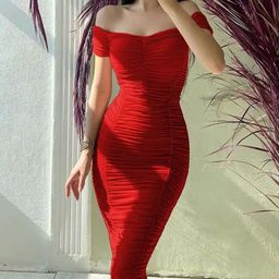 Alamode By Akanksha Women Red Hilosia Bodycon Midi Dress-image-40