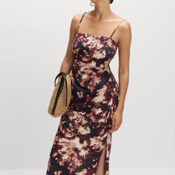 Marks & Spencer Women Tie and Dye Printed Cut-Outs Cotton Sheath Midi Dress-picture-7