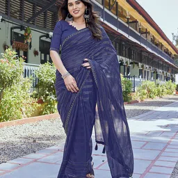 Lookmark Embellished Beads and Stones Pure Silk Saree with Blouse Piece-image-99