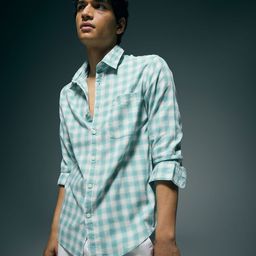 Flying Machine Men Relaxed Fit Checked Spread Collar Cotton Casual Shirt-image-98
