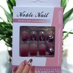 Noble Nail Set Of 12 Long-Lasting Everlasting French Stick On Artificial Nails-34