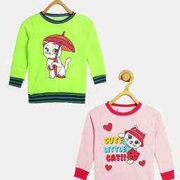 Wyld Sprog Girls Pack of 2 Printed Sweatshirt-image-21