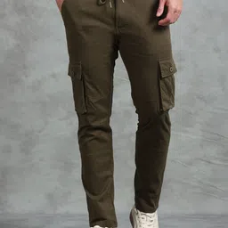 MIRAAN Men Regular Fit Cargos Trousers-image-49