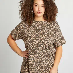 KIABI Women Printed Pure Cotton T-shirt-image-69