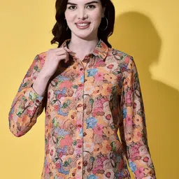 FUTURO Women Floral Printed Shirt Collar Top-image-14