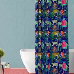 ArtzFolio Blue & YellowPrinted Waterproof Shower Curtain-image-96