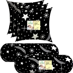 3 Cushion And 2 Microfibre Geometric Bolster Pack of 5-image-102