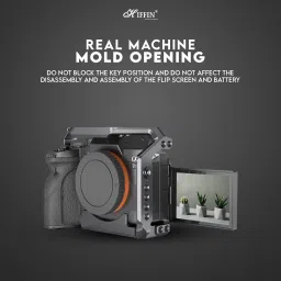 SUPERNIC A7R3 Metal Cage for A7S3, A7M3, A9 Built-in Quick Release A7R3 Metal Cage for A7S3, A7M3, A9 Built-in Quick Release Plate for Arca-Type, Camera Rig image 3