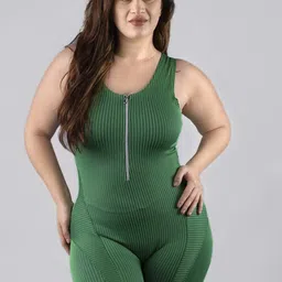 Keepfit Women Plus Size Ribbed Sleeveless Legsuit-image-75