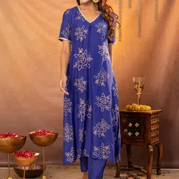 KASYA V Neck Printed Tunic & Trousers Co-Ords-image-20