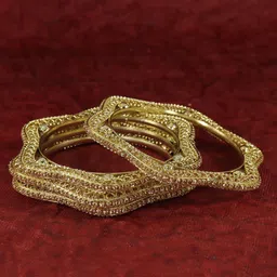 NMII Set Of 4 Gold-Plated Zircon Diamond-Studded Bangles-picture-15