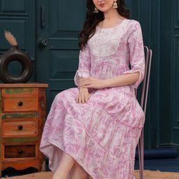 HIGHLIGHT FASHION EXPORT Floral Fit & Flare Midi Dress-image-82