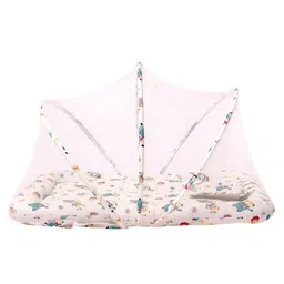 TIDY SLEEP Infants Blue & Pink Printed Baby Bed Set With Mosquito Net image 2