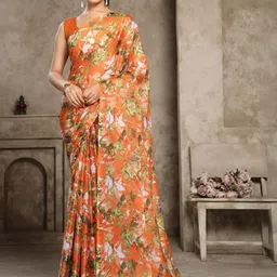 Garden Vareli Abstract Printed Pure Chiffon Saree-picture-32