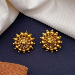 SOLIBELLE Set Of 4 Gold-Plated Contemporary Shaped Studs-13