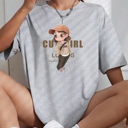 Calm Down Women Grey Cotton Tshirts-picture-16