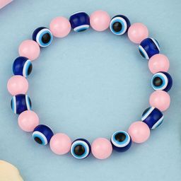 Estele Unisex Artificial Beaded Evil Eye Elasticated Bracelet-picture-8