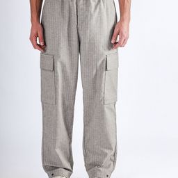 Tailoraedge Men Striped Relaxed Convertible Cargos Trousers-image-80