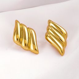 Rubans Voguish 18KT Gold Plated Stainless Steel Tarnish Free Waterproof Stud Earrings-21