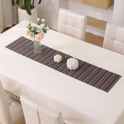 HOKIPO Blue & Red Geometric Printed Dining Table Runner-17