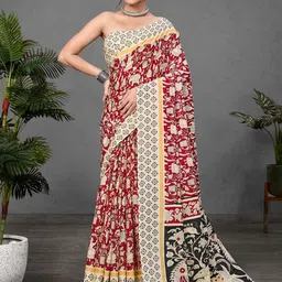 Panzora Ajrak Block Block Print Saree-13