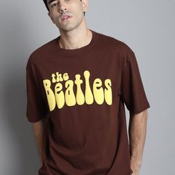 DOOR74 Men Typography Printed Drop-Shoulder Sleeves T-shirt-image-68