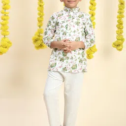 Cutiekins Boys Floral Printed Regular Kurta with Pyjamas-15