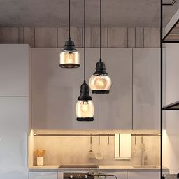 KINIS Brown & Black Textured Glass Abstract Shaped Ceiling Lamp-4