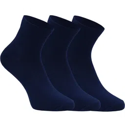 SOXVIEW Men Pack of 3 Navy-Blue Ankle-Length Socks-38