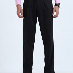 NEVER NEUD Men Relaxed Straight Fit Pleated Trousers-image-55